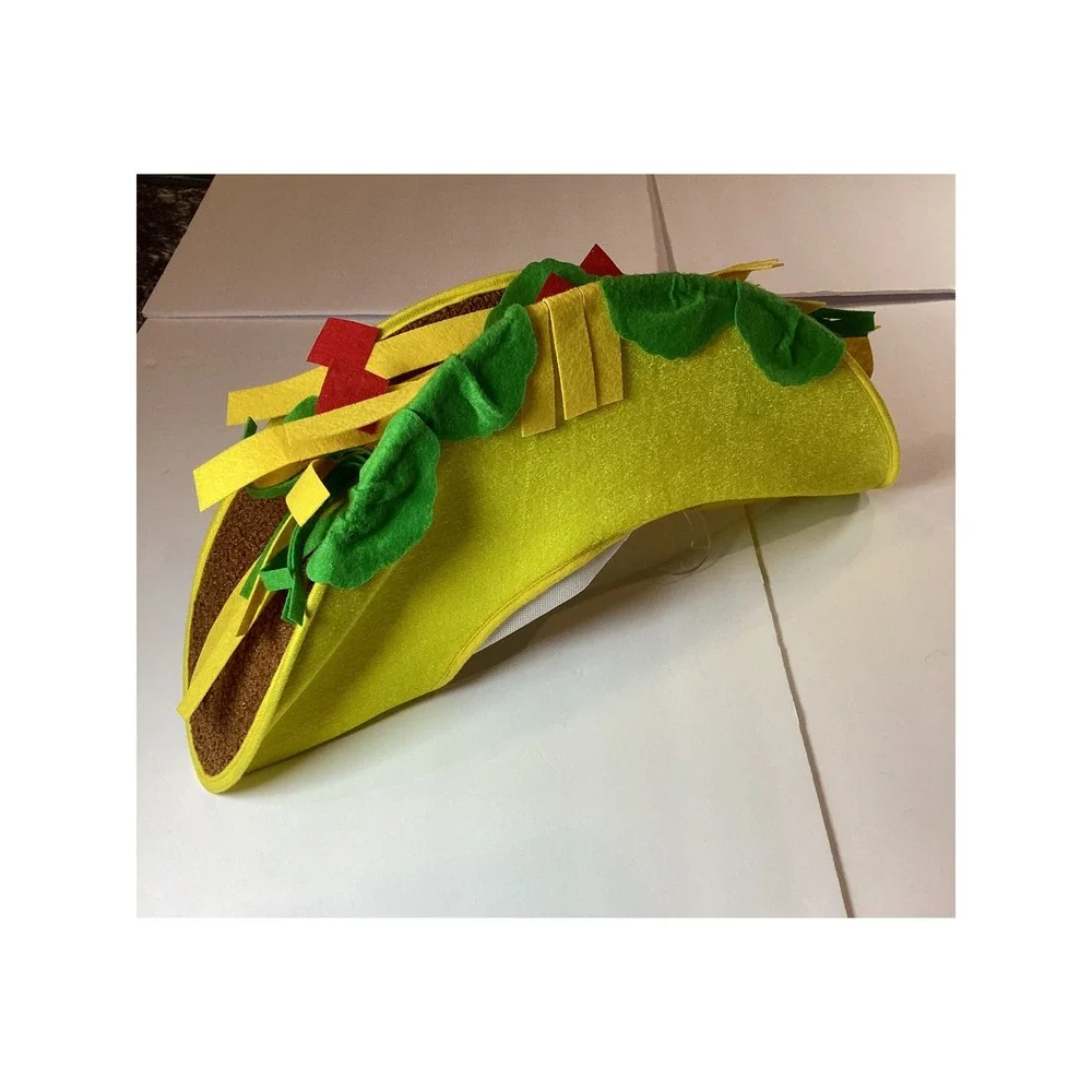 Taco Costume Hat One Size Yellow EUC